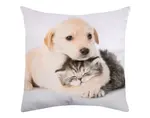 Dekoračný vankúšik Psík s mačičkou, 25x25 cm%