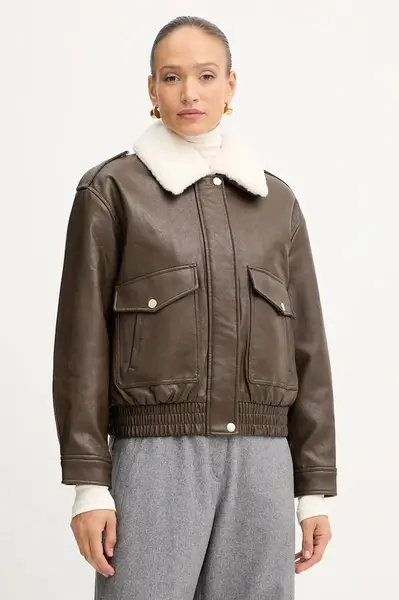 Bunda MICHAEL Michael Kors hnědá barva, přechodná, 77A1487M52