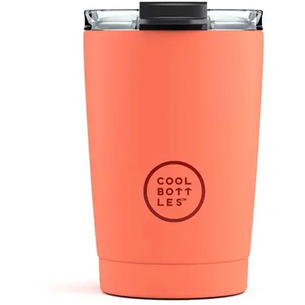 COOL BOTTLES TERMO 330 ML Nerezový termo hrnek, lososová, velikost 330 ML