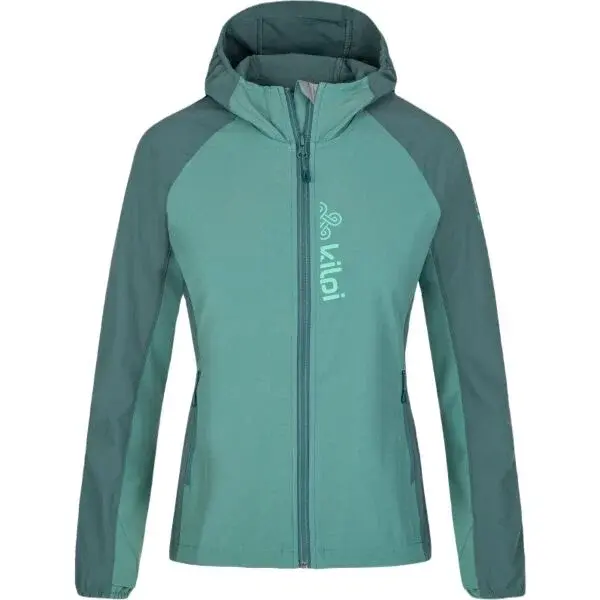 KILPI BALANS Dámská softshellová běžecká bunda, tmavě zelená, velikost