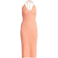 Roxy LATE SUNSET HALTER Dámské letní midi šaty, lososová, velikost