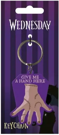 Wednesday gumová klíčenka – Věc s nápisem "Give Me a Hand Here"