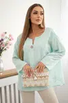 Kesi Włoski Košilová halenka s vyšívaným vzorem mincovna