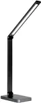 PALA Platinet stolní LED lampa 10W stmívatelná, dotykové ovládání, bezdrátové nabíjení, USB port, černá