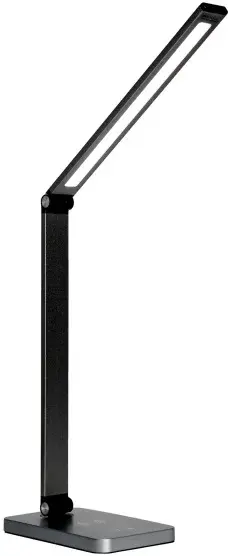 PALA Platinet stolní LED lampa 10W stmívatelná, dotykové ovládání, bezdrátové nabíjení, USB port, černá