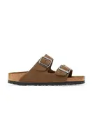 Semišové pantofle Birkenstock Arizona dámské, hnědá barva, 1030865