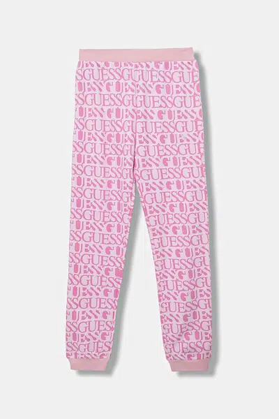 Dětské bavlněné tepláky Guess růžová barva, J5YQ13 KAD74