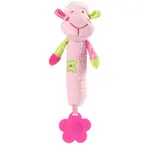 BabyOno Squeaky Toy Sweet Lambie pískací hračka s kousátkem Pink 1 ks