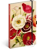 NOTIQUE Notes Kateřiny Winterové - Máky (linkovaný s gumičkou na uzavření)