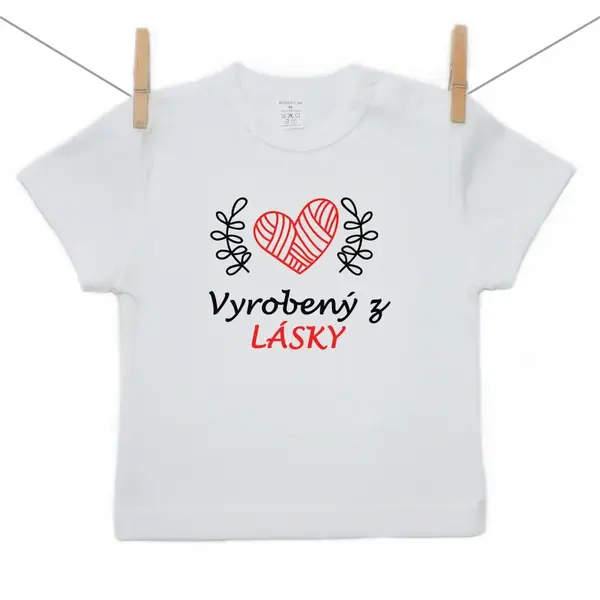 Boodyy Tričko s krátkym rukávom Vyrobený z lásky 74 (6-9 mesiacov)