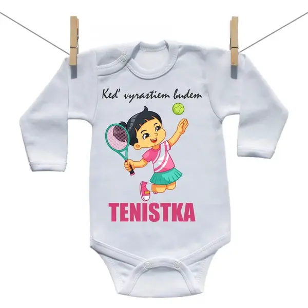 Boodyy Body s dlhým rukávom Keď vyrastiem budem tenistka 86 (12-18 mesiacov)
