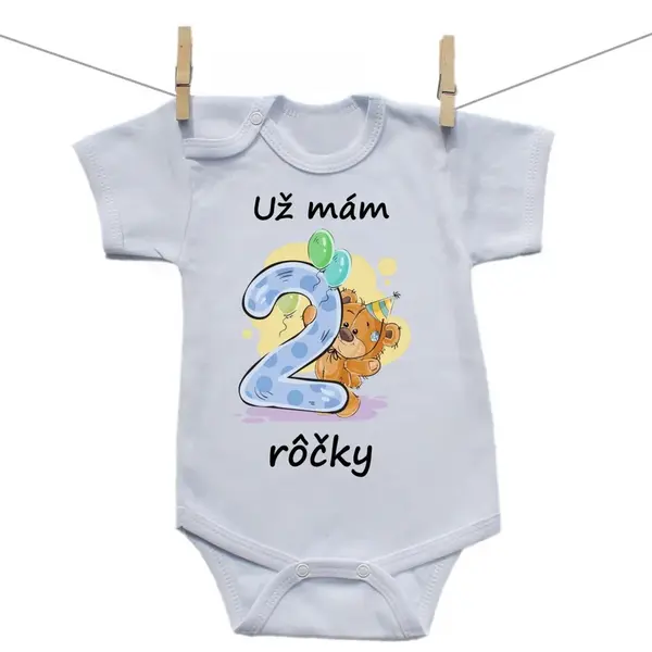 Boodyy Body s krátkym rukávom Už mám 2 rôčky 68 (3-6 mesiacov)