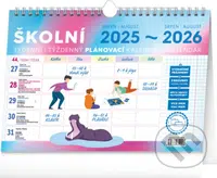 NOTIQUE Školský plánovací kalendár 2025/2026 (stolový alebo nástenný kalendár s háčikom (august - júl))