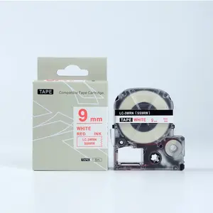 Epson LK-3WRN, SS9RW, C53S653008, 9mm x 9m, červený tisk / bílý podklad, kompatibilní páska