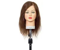 Cvičná hlava s přírodními vlasy Sibel Kathia - světle hnědá, 15-35 cm (0040351) + dárek zdarma