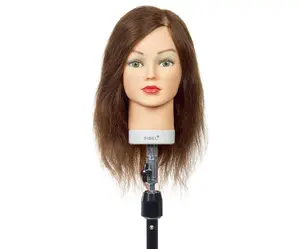 Cvičná hlava s přírodními vlasy Sibel Kathia - světle hnědá, 15-35 cm (0040351) + dárek zdarma