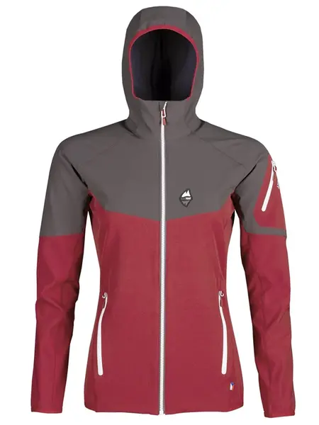High point Atom Lady Hoody XL, brich red/iron gate Dámská softshellová bunda