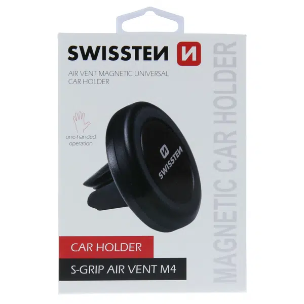 Magnetický držák do ventilace auta Swissten S-Grip AV-M4, černý