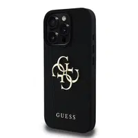 Zadní kryt Guess PU Grained 4G Metal Logo pro Apple iPhone 15 Pro, černá