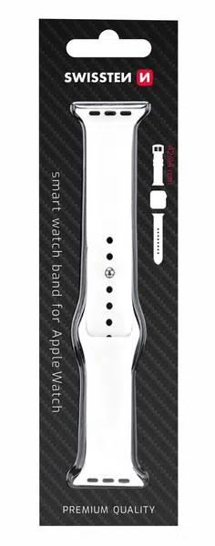 Silikonový řemínek Swissten pro Apple Watch 42-44 mm, bílá