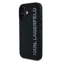 Zadní kryt Karl Lagerfeld 3D Rubber Glitter Logo Karl pro Apple iPhone 16, černá