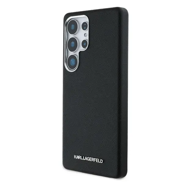 Zadní kryt Karl Lagerfeld PU Saffiano Metal Logo and Frame pro Samsung Galaxy S25 Ultra, černá