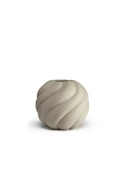 Váza Twist Ball, 12 cm, písková - COOEE