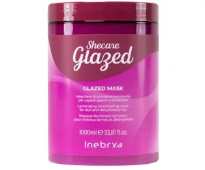 Rozjasňující a hydratační maska pro vlasy bez lesku Inebrya Shecare Glazed Mask - 1000 ml + dárek zdarma