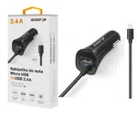 Nabíječka do auta ALIGATOR micro USB s USB výstupem, 2.4A, Turbo charge, Black