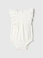 Biele dievčenské baby bavlnené body GAP