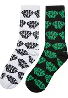 Green Day Socks - 2 Pack - Black/White