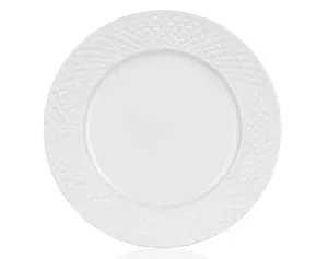 Dezertný talnier Diamond Line, biely s reliéfem%