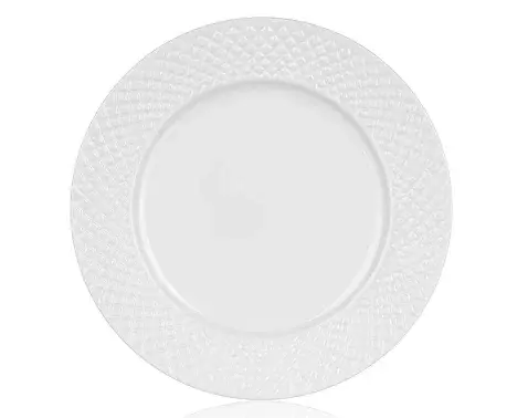 Dezertný talnier Diamond Line, biely s reliéfem%