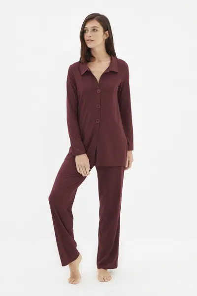 Trendyol dvojdielna súprava - Bordová - Regular fit