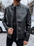 Pánska kožená bunda čierna Dstreet