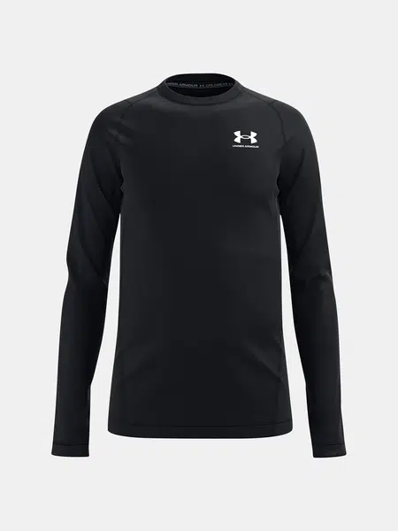 Čierne chlapčenské športové tričko s dlhým rukávom Under Armour CG Armour