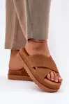 Boto Dámské Pantofle Na Platformě S Propletenými Pásky Camel Rinasara
