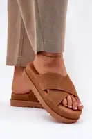 Boto Dámské Pantofle Na Platformě S Propletenými Pásky Camel Rinasara