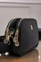 65316 Dewberry Womens Adjustable 3 Compartment Shoulder Bag-BLACK