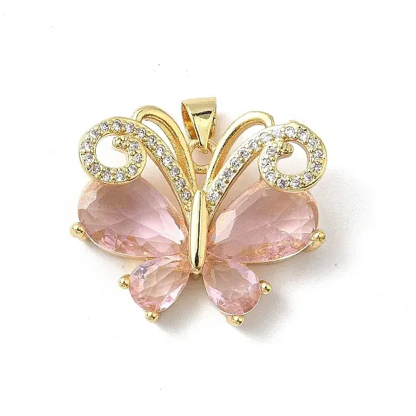 Brass Micro Pave Cubic Zirconia Pendants