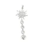 Brass Micro Pave Clear Cubic Zirconia Big Pendants