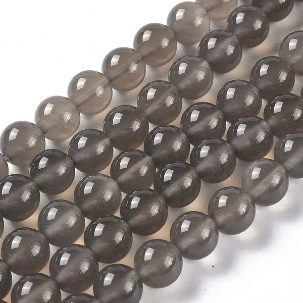 Natural Grey Agate Bead Strands