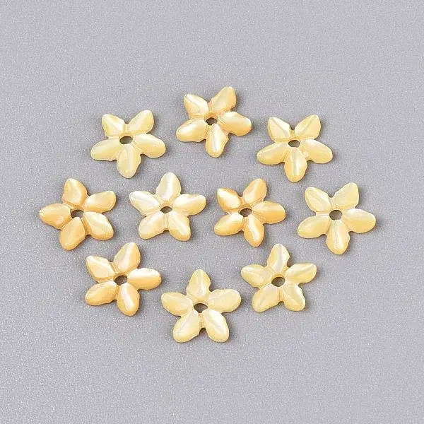 Natural Yellow Shell Carved Beads