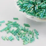 Transparent Colours Rainbow Glass Bugle Beads