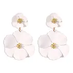 Flower Baking Paint Alloy Dangle Stud Earrings