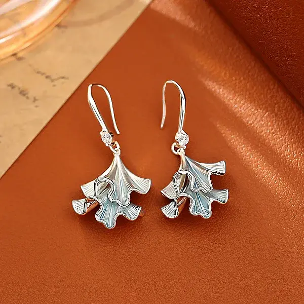 Brass Enamel Dangle Earrings