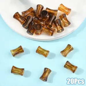 20Pcs Transparent Acrylic Beads Ink Wind Gradient Effect