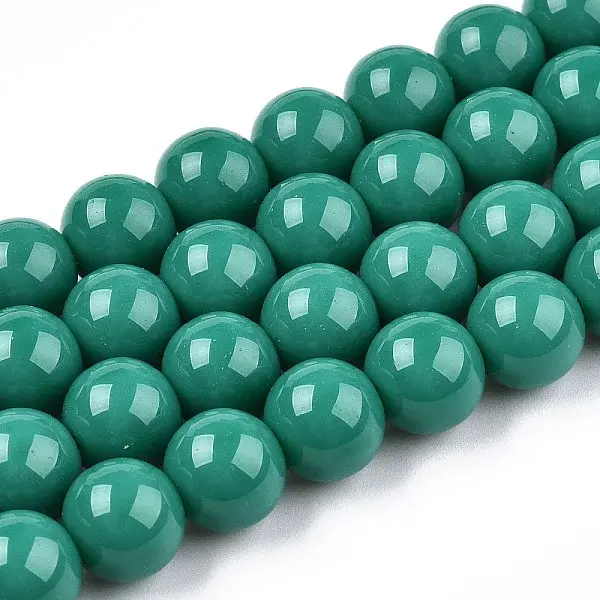 Opaque Solid Color Glass Beads Strands