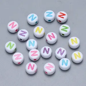 Craft Acrylic Horizontal Hole Letter Beads