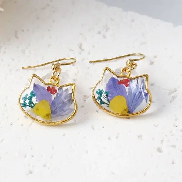 Cat Shape 304 Stainless Steel Dangle Earrings